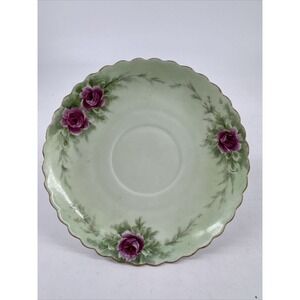 Tea Cup Saucer O&EG Royal Green w/Gold Trim Austria 6-Inch Diameter‎ VTG Retired